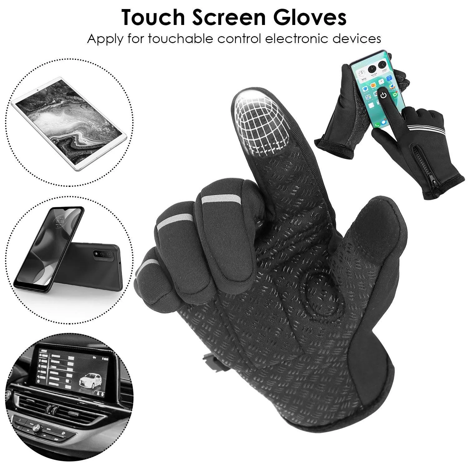 1-Pair: Winter Touchscreen Thermal Gloves