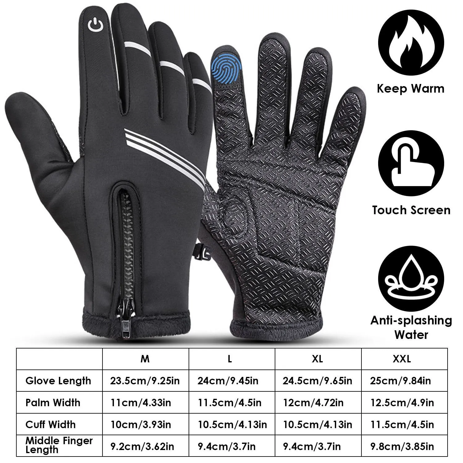 1-Pair: Winter Touchscreen Thermal Gloves