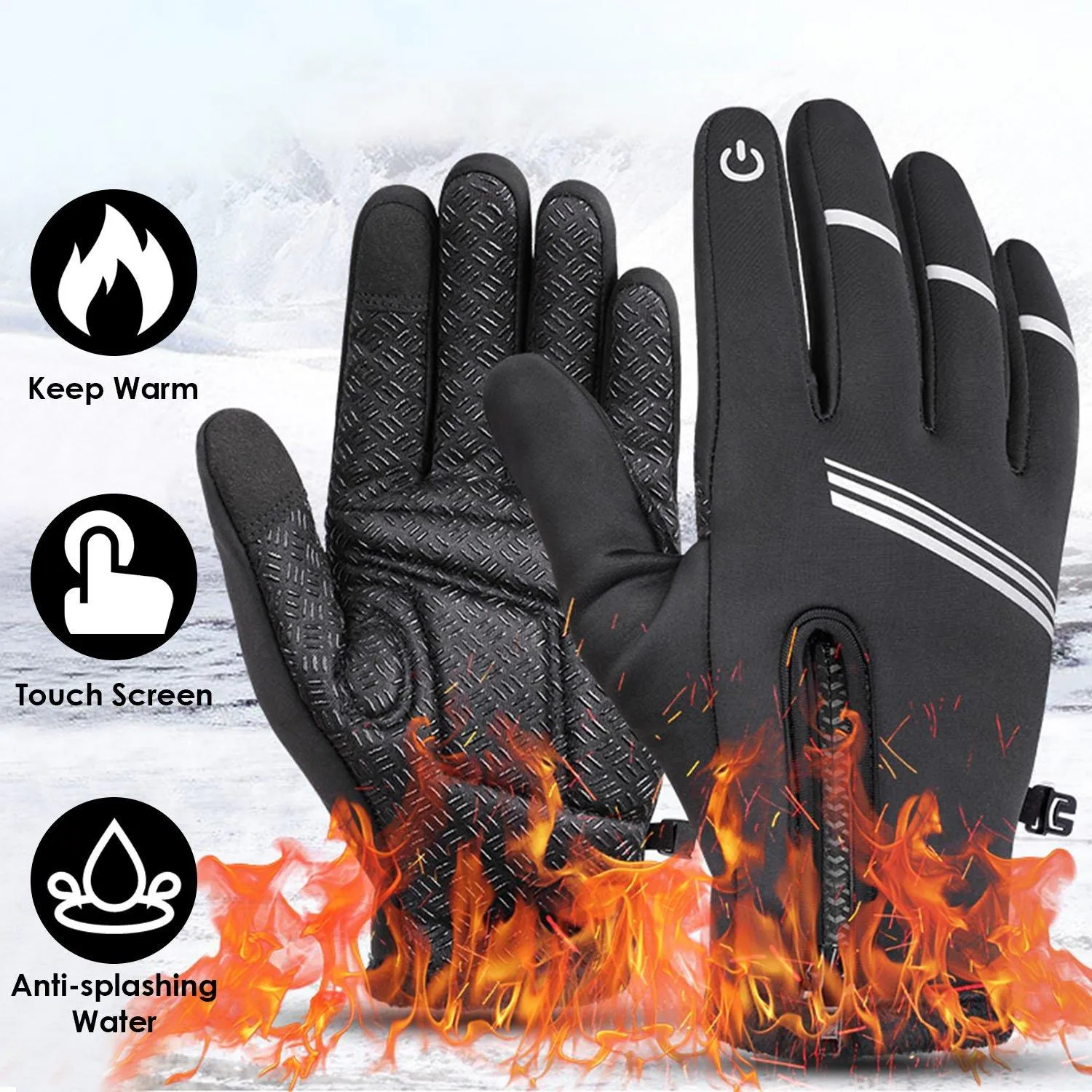 1-Pair: Winter Touchscreen Thermal Gloves