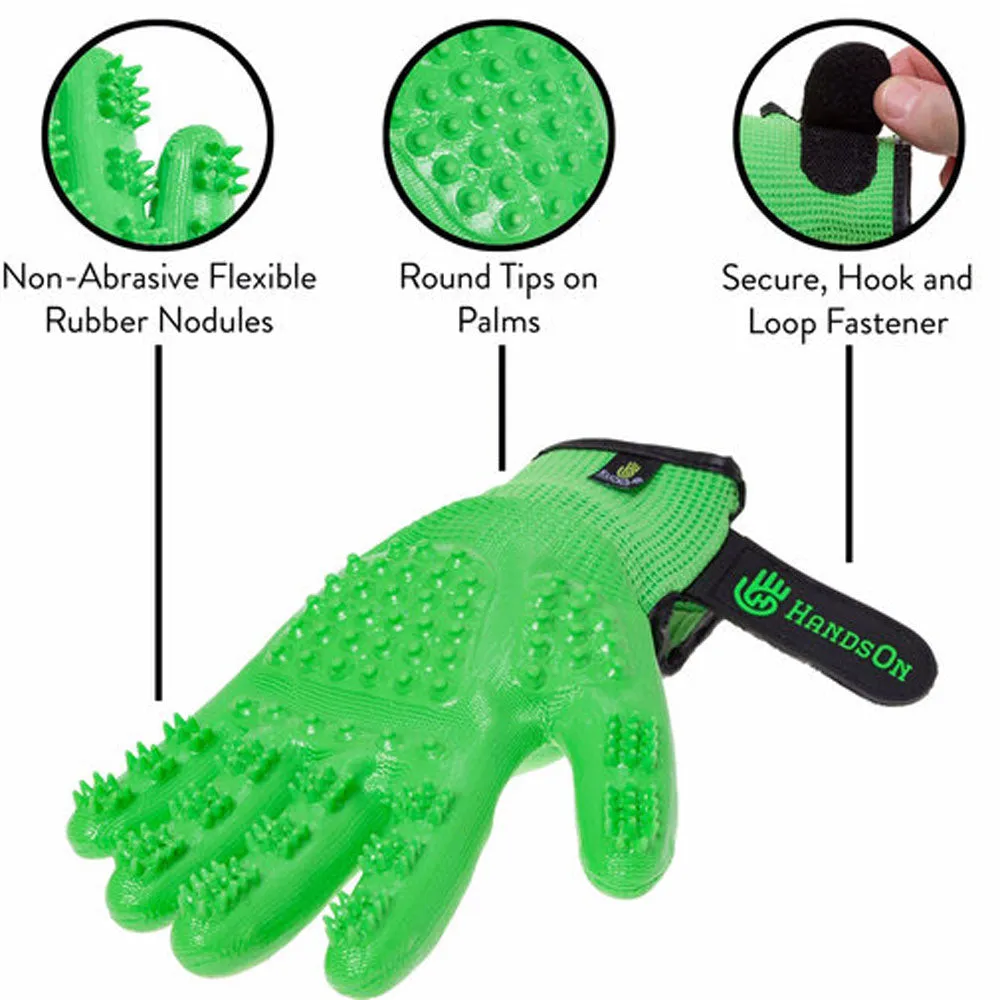 16758-3 HandsOn Shedding, Bathing and Grooming Gloves Black