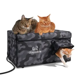 2-Door Lift-Top Heated Outdoor Cat House Large