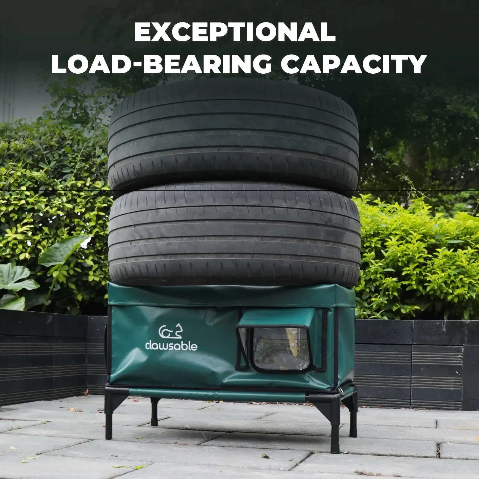 2-Door Portable Elevated Heated Outdoor Cat House Large