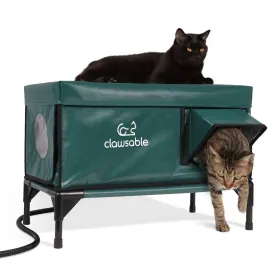 2-Door Portable Elevated Heated Outdoor Cat House Large