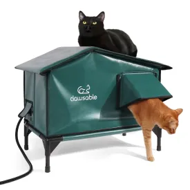 2-Door Premium Roof Elevated Heated Outdoor Cat House Large