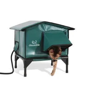 2-Door Premium Roof Elevated Heated Outdoor Cat House Small