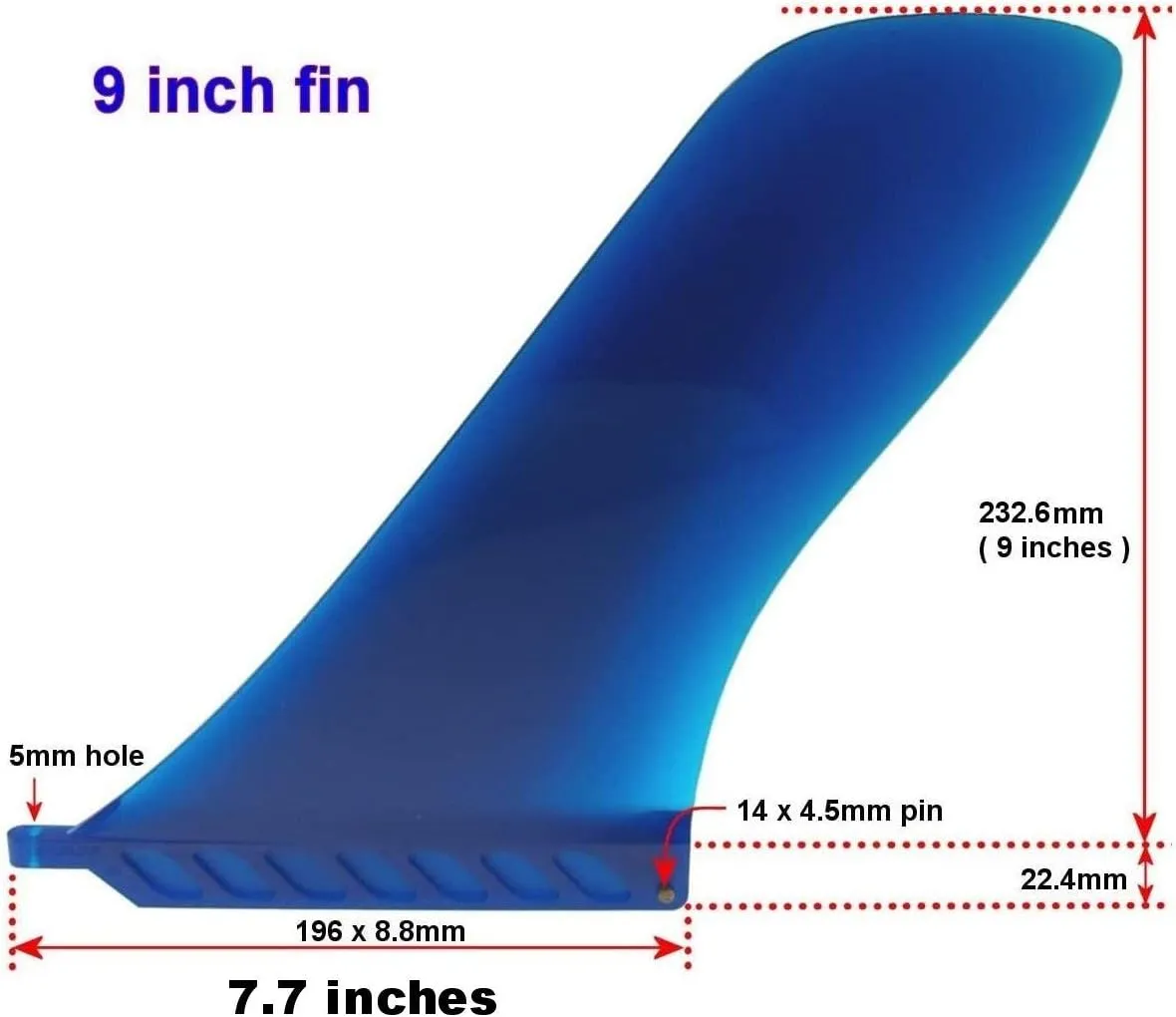 9" US Box Center Fin Safety Flex Soft Replacement for Longboard Race SUP Cruise Stand up Paddleboard River Surf Fishing airSUP AIR7 Skeg