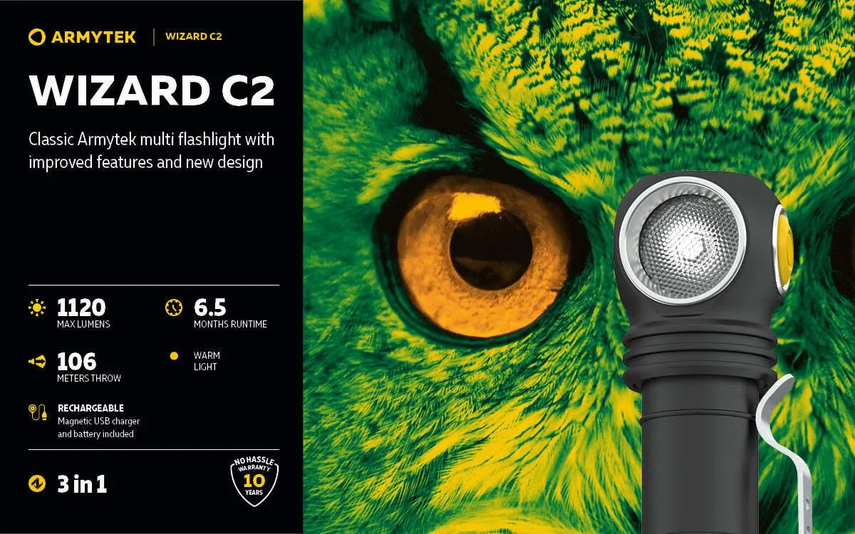 ARMYTEK WIZARD C2 MAGNET USB (WARM LIGHT)