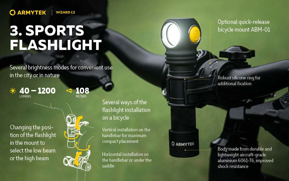 ARMYTEK WIZARD C2 MAGNET USB (WARM LIGHT)