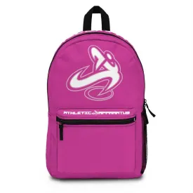 Athletic Apparatus Pink Backpack with white name label on top (Made in USA)
