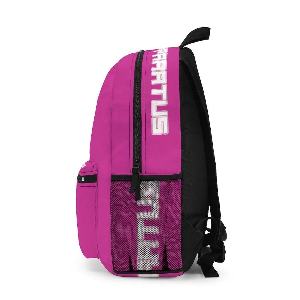 Athletic Apparatus Pink Backpack with white name label on top (Made in USA)
