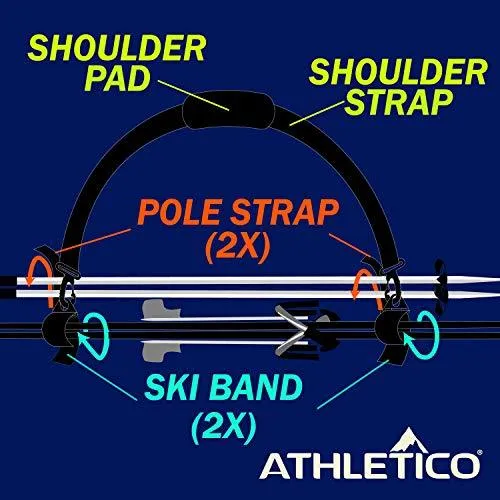Athletico Ski Carrier Strap & Pole Carrier