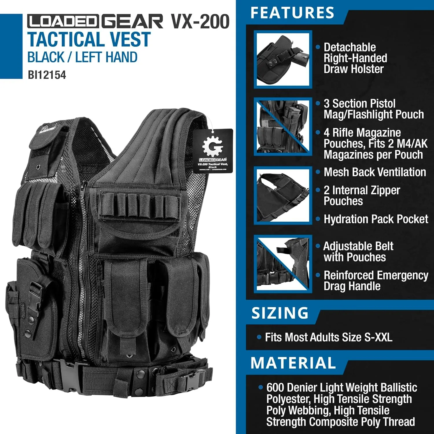 Barska Loaded Gear VX-200 Tactical Vest Hand