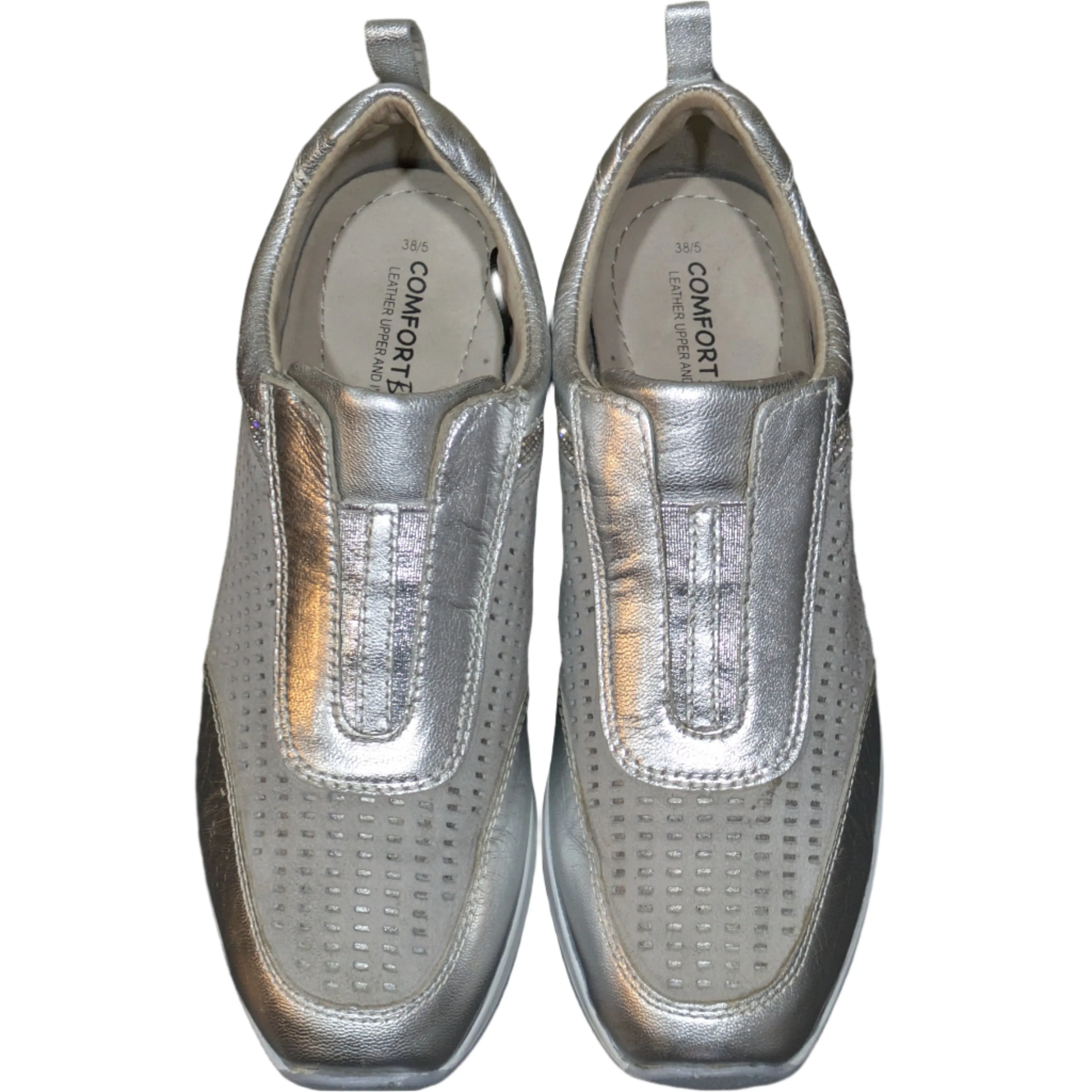 Comfort Bliss Women's Slip-On Sneakers - Silver Size UK 5 / EU 38 / US 7
