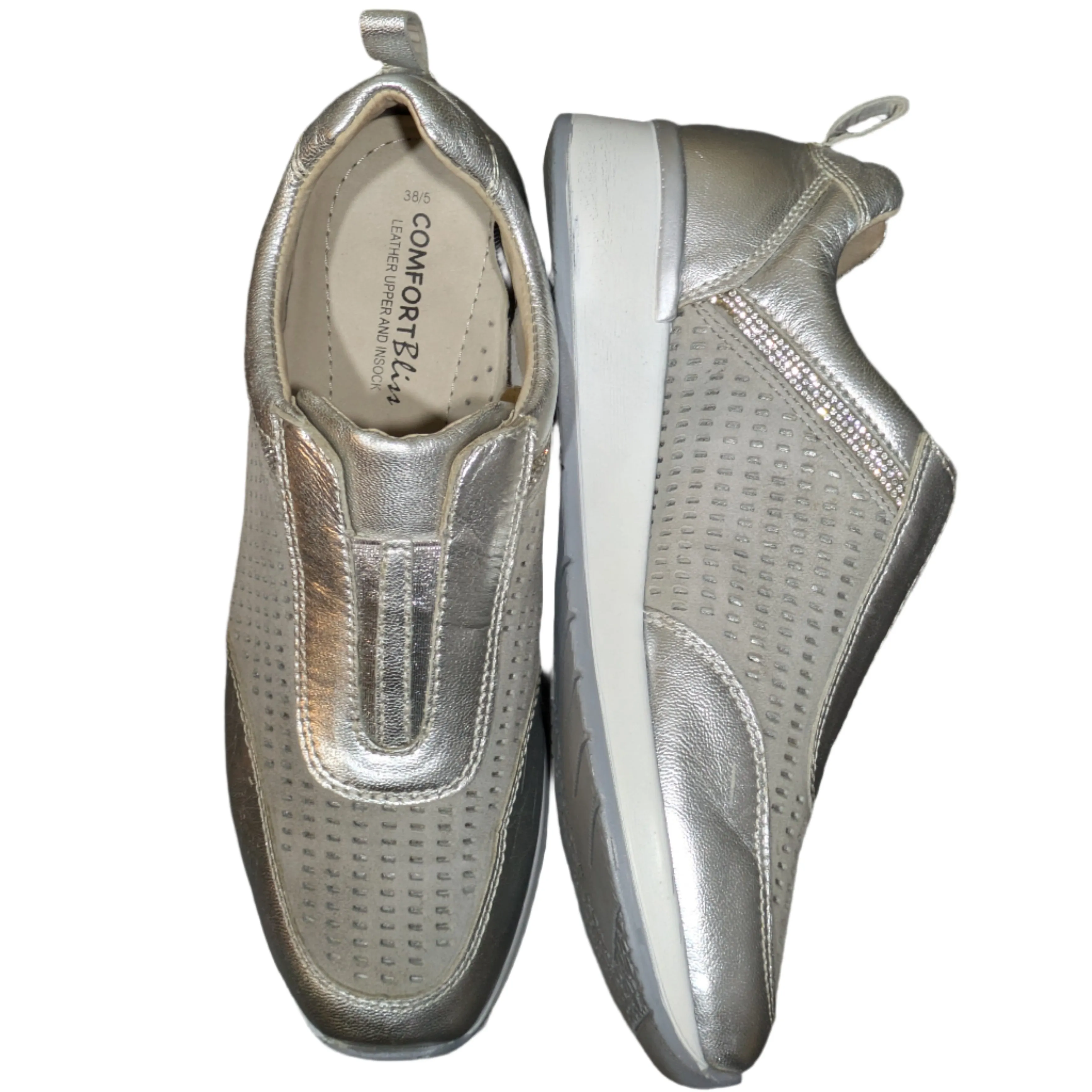 Comfort Bliss Women's Slip-On Sneakers - Silver Size UK 5 / EU 38 / US 7