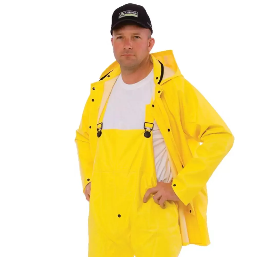 Cordova StormFront Yellow .35 mm PVC/Polyester 2-Piece Rain Jacket Detachable Hood - RJ352Y