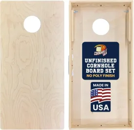 Cornhole365 Premium Cornhole Boards - Unfinished Regulation Size Solid Wood Cornhole Board Set for Outdoor Fun, Durable, Heavy-Duty Construction, Perfect for Custom Painting & Personalization
