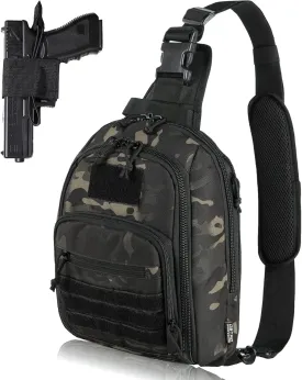 DBTAC Tactical Sling Bag | 8L Military Shoulder Chest Pack for Full Size Concealed Carry, Range, Travel, Outdoor Sports