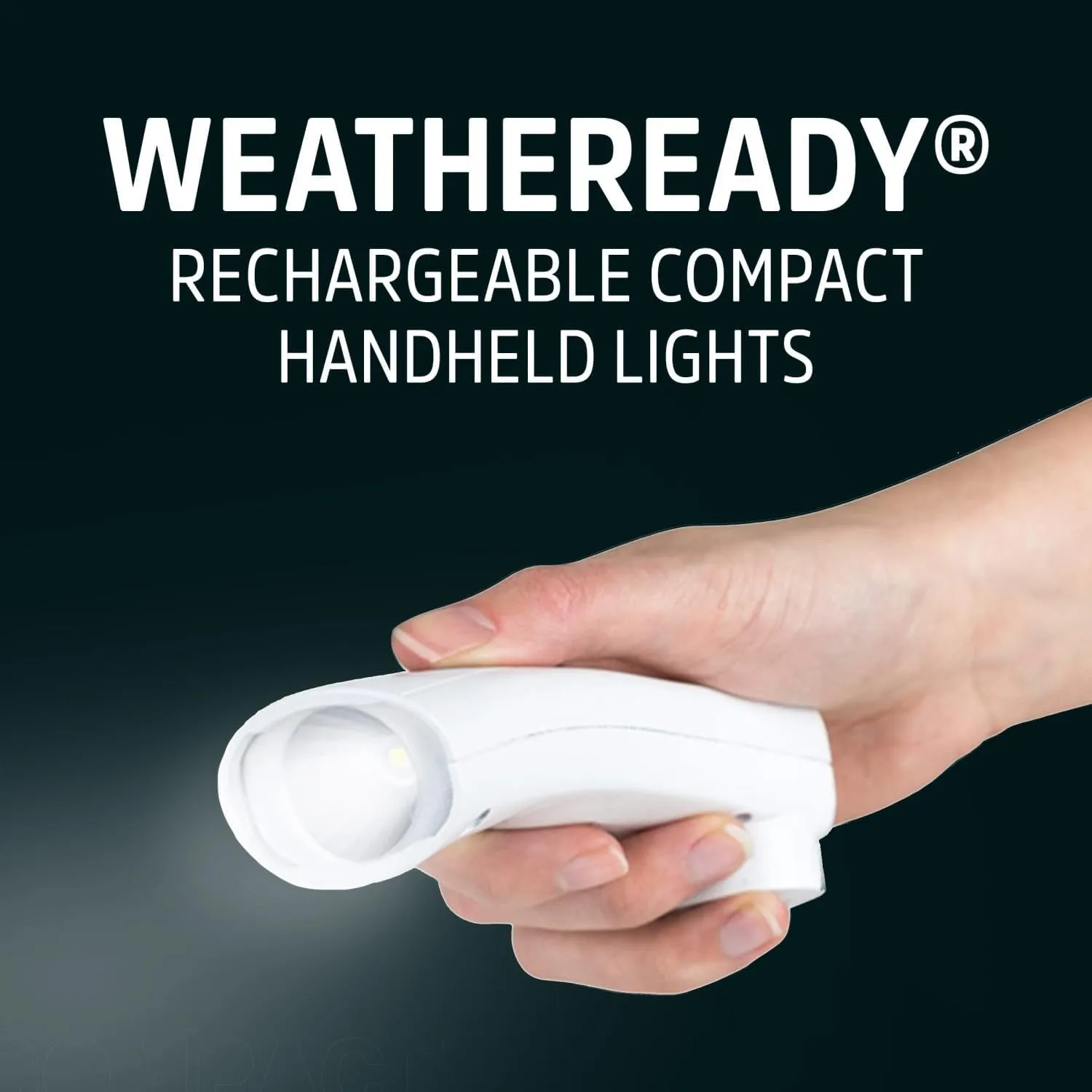 Energizer Weatheready Rechargeable Compact Handheld Light, Plug-In Rechargeable LED Light, Automatic Turn-On Emergency Flashlight, Built-In Rechargeable Battery Included, 3 Count