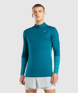 Gymshark Speed 1/4 Zip Pullover - Teal