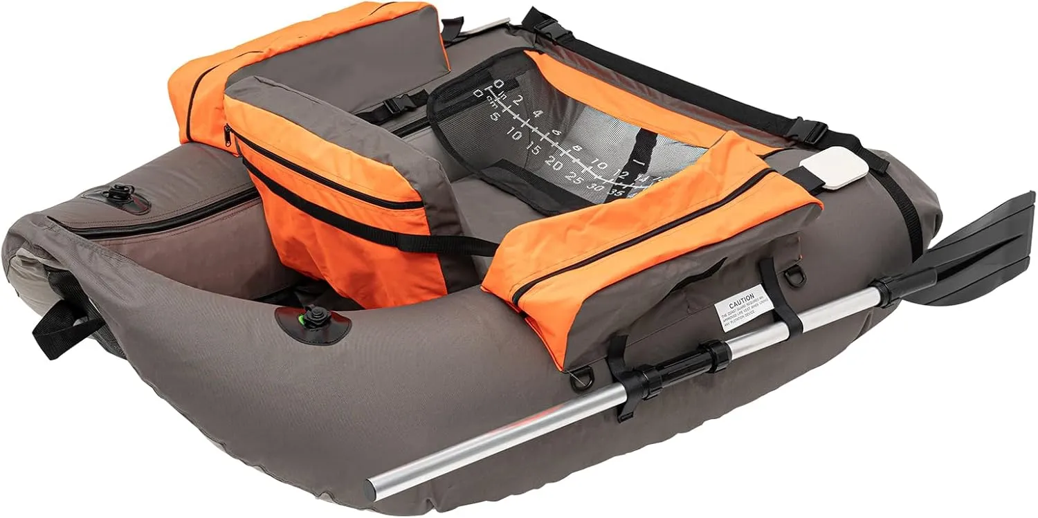 Inflatable Fishing Boat, Inflatable Float Tube with Hand Air Pump for Suitable for Fishing Rafting Exploring, 90-180 Backrest Adjustable Angle, 280lbs Weight Capacity