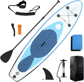 Inflatable Stand Up Paddle Board, Adult Paddleboard with Carry Bag & Pump, Single Layer PVC for Water Sports & Recreation, Adult Entertainment Paddle Board, Portable for Surfing Fun