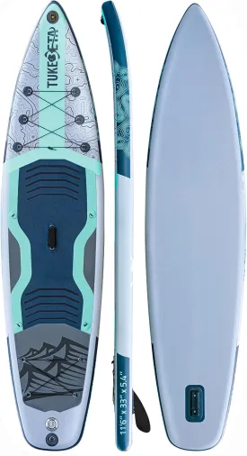 Inflatable Stand Up Paddle Board, All-Skill SUP Board for Adults & Youth with Non-Slip EVA Deck, 430lbs Capacity, Includes Pump & Full Accessories Kit, Lightweight & Portable Blue 11' x 33"