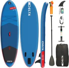 Inflatable Stand Up Paddle Board with SUP Accessories & Backpack. Paddle Boards for Adults. Non-Slip Deck, Wide Stance, Bottom Fin, Double Action Pump.