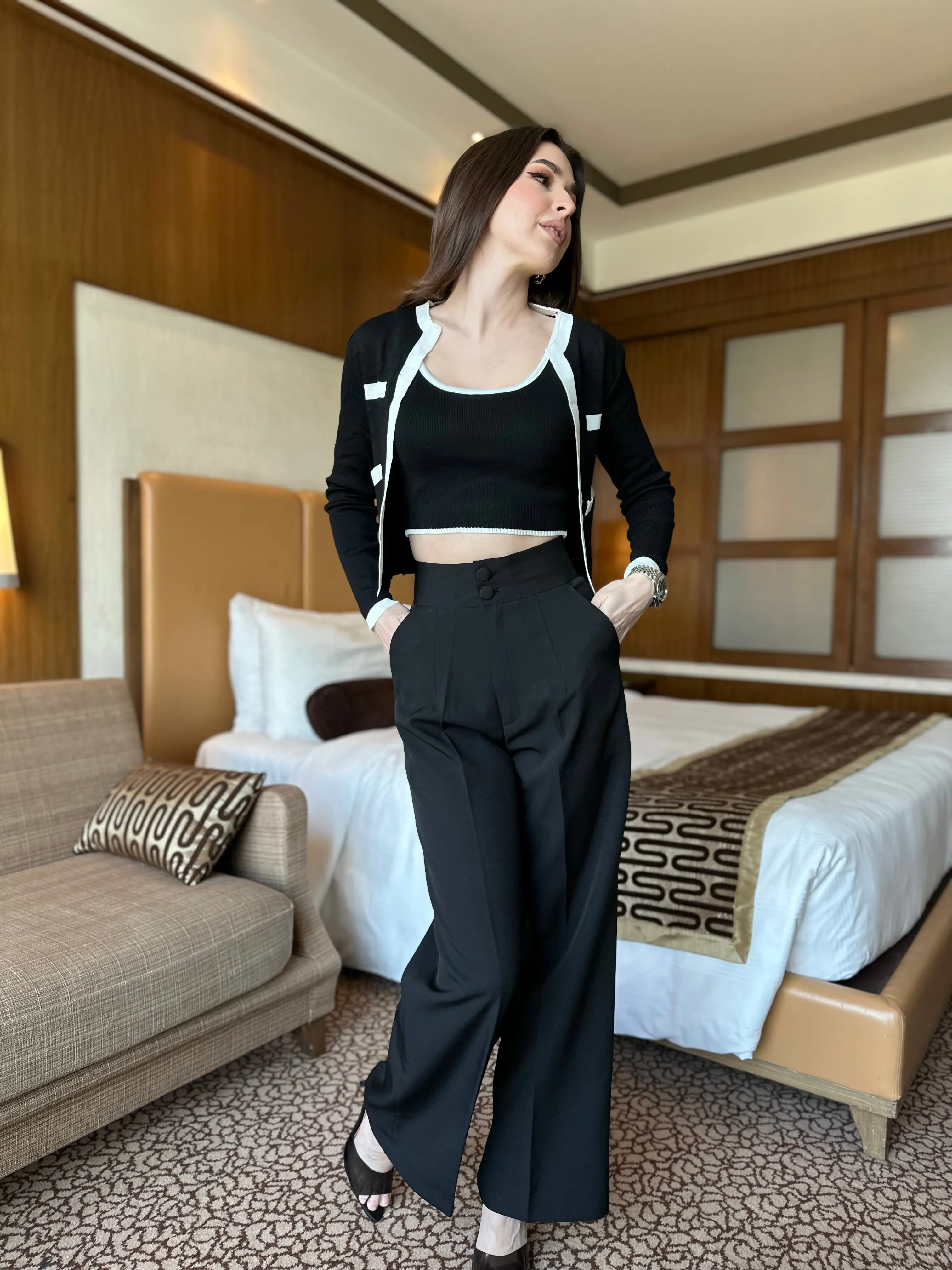 Irina | Knitted Shrug Set With Pants