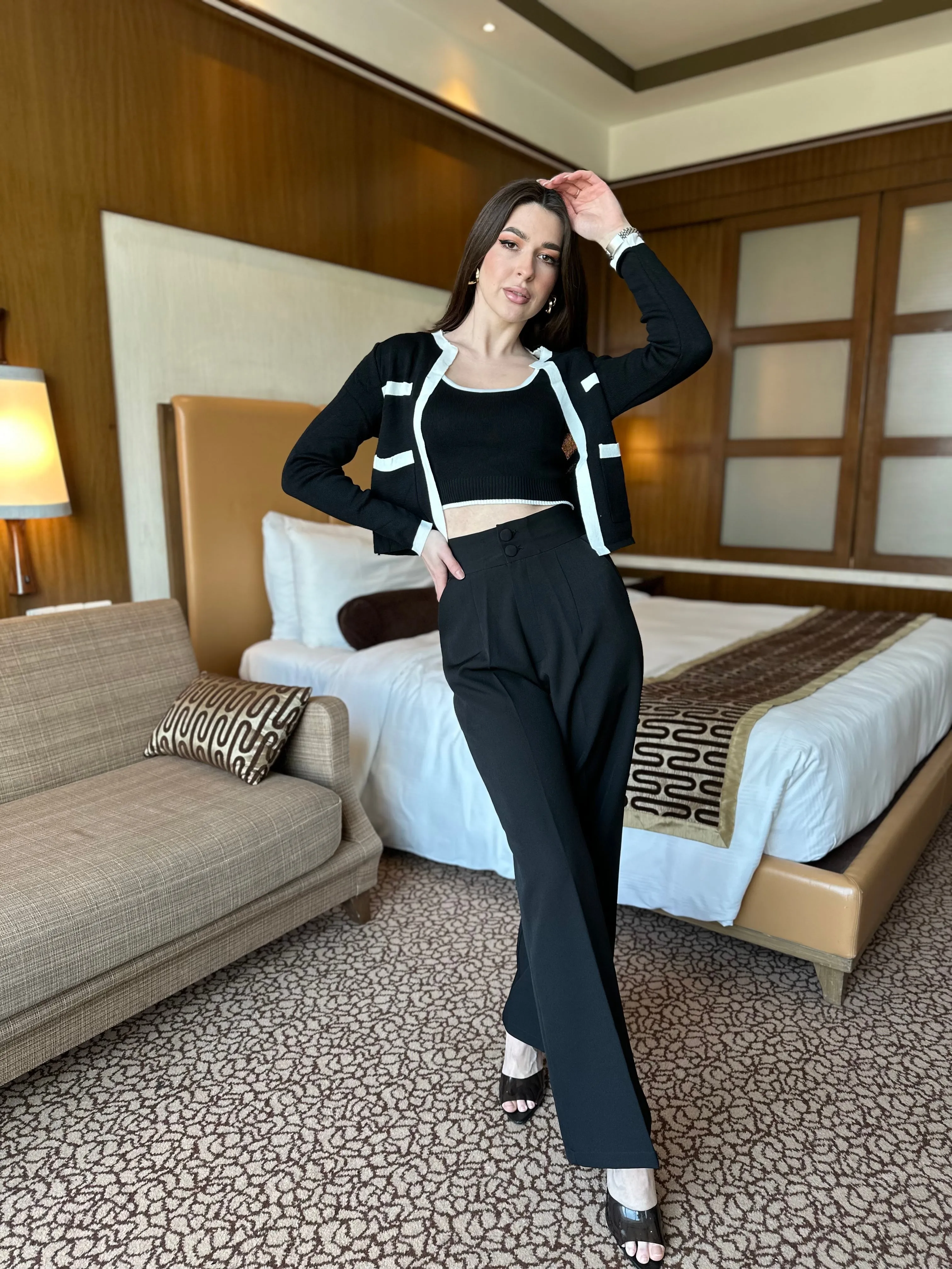 Irina | Knitted Shrug Set With Pants