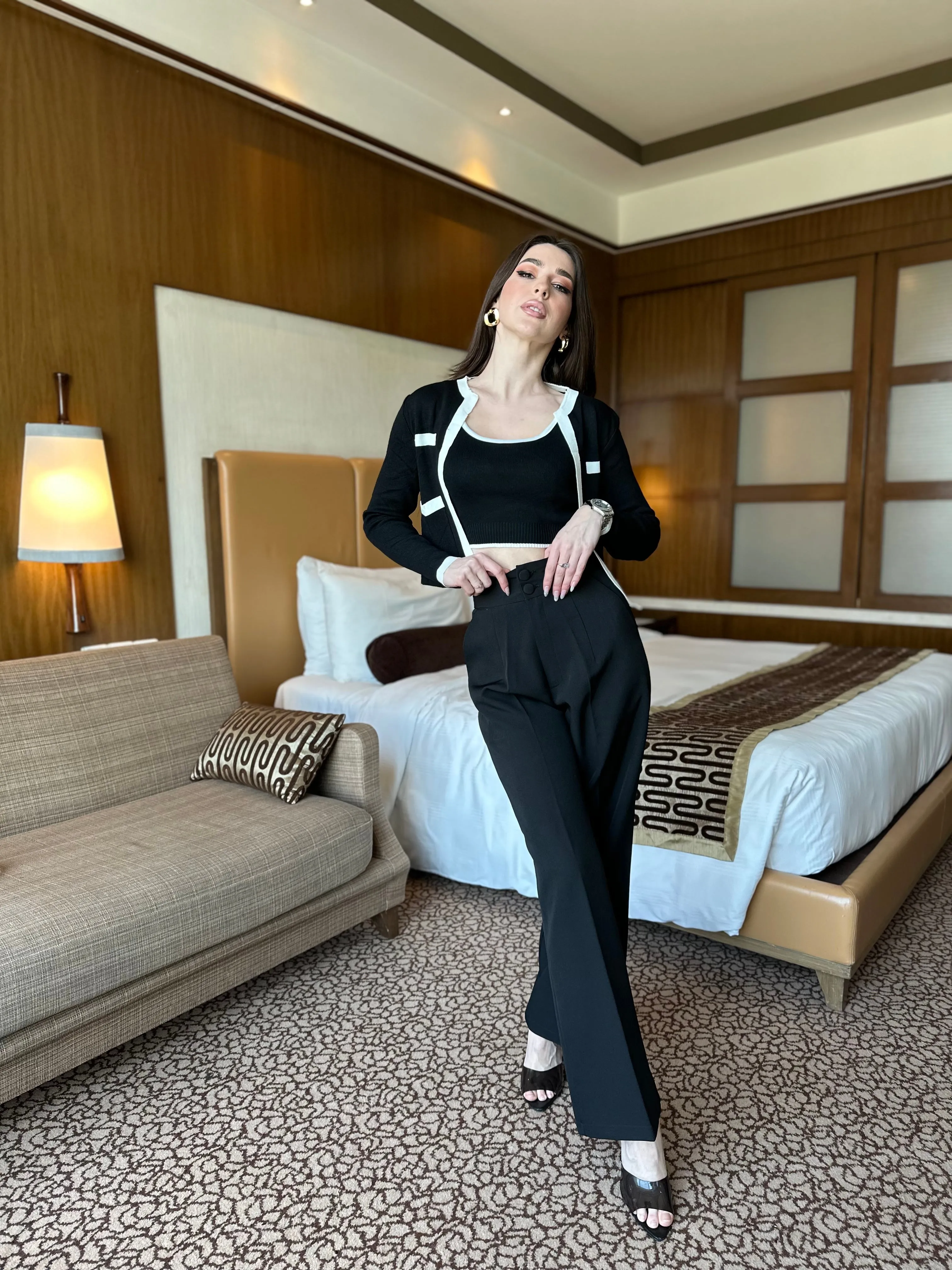 Irina | Knitted Shrug Set With Pants