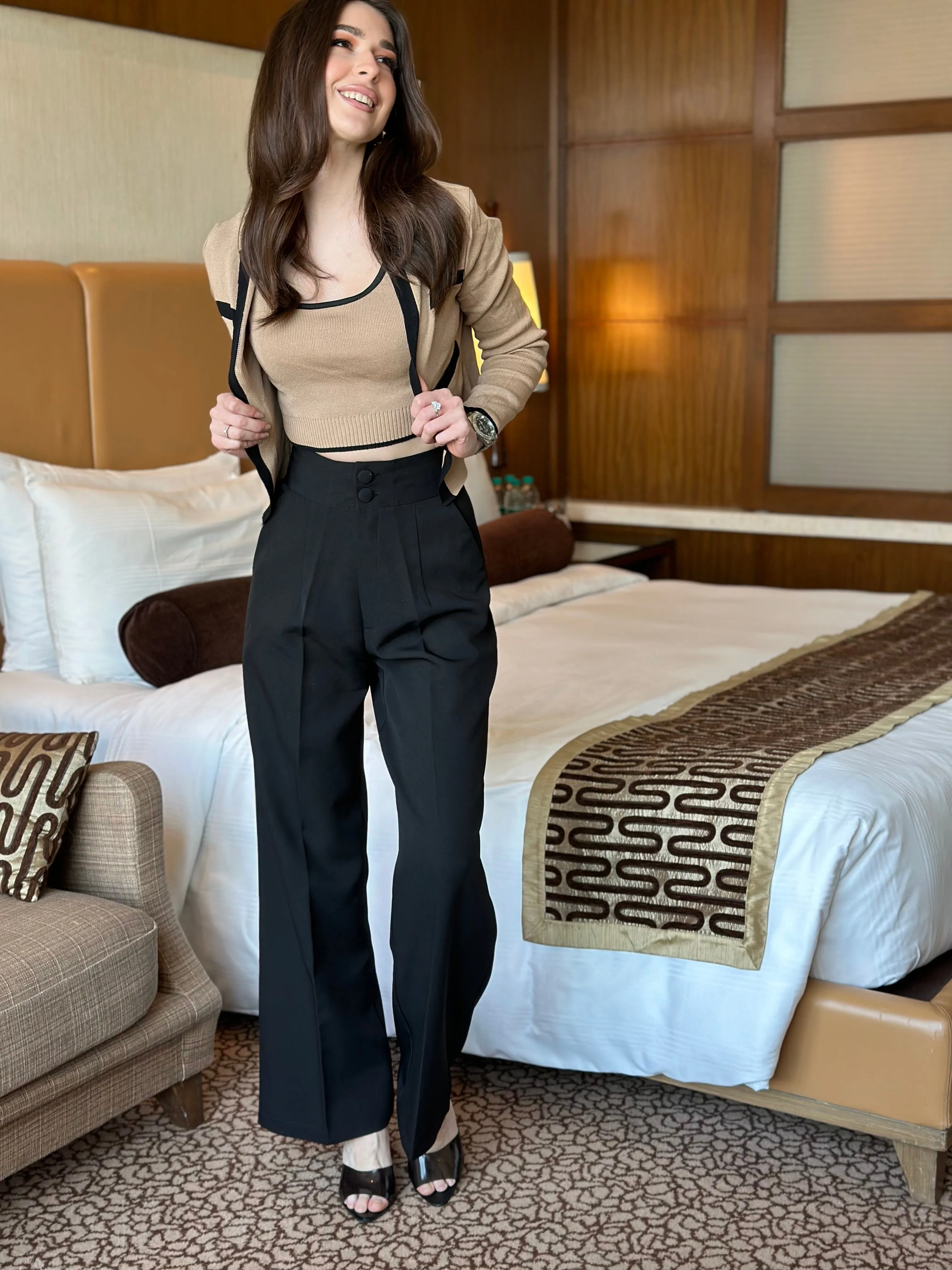 Irina | Knitted Shrug Set With Pants
