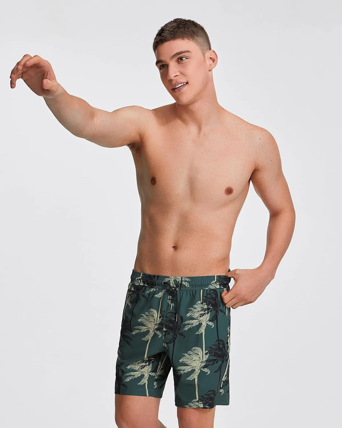 maamgic 7 Inch Mens Swim Trunks with Compression Liner Board Shorts with Zippered Pocket Bathing Suit for Beach Vacation
