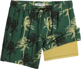 maamgic 7 Inch Mens Swim Trunks with Compression Liner Board Shorts with Zippered Pocket Bathing Suit for Beach Vacation