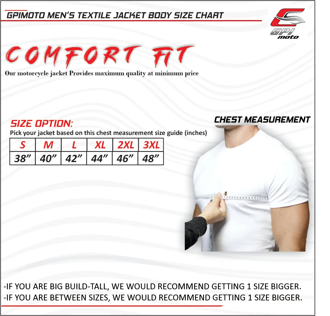 Men's All Season High Premium Quality 4 Pockets Waterproof Motorcycle Jacket – Black/White
