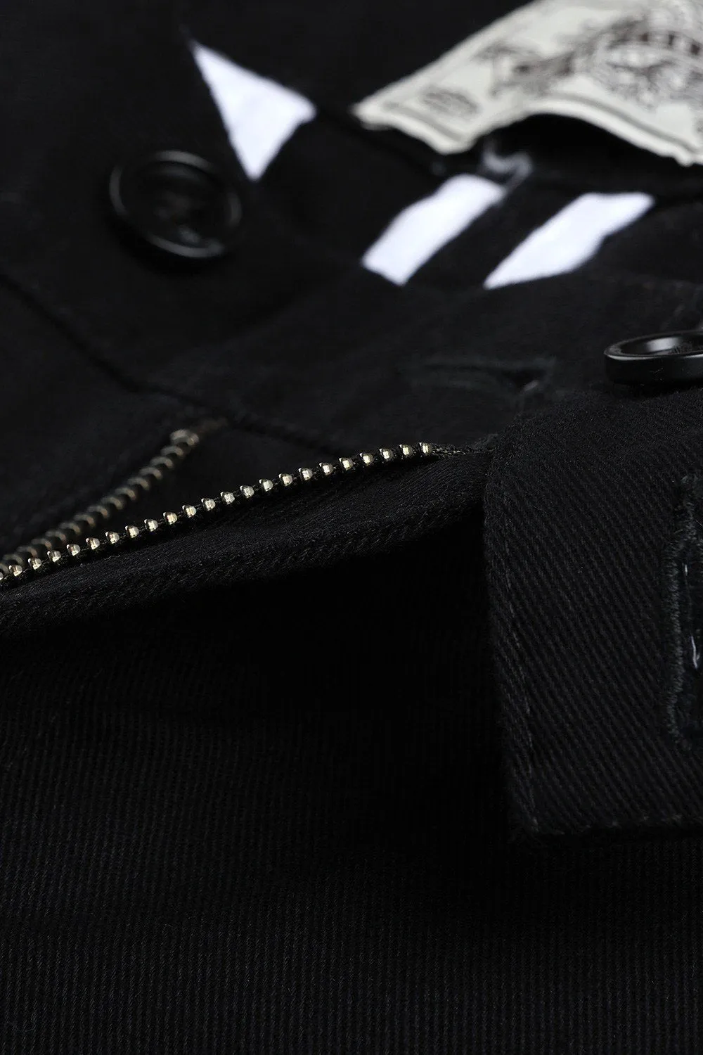 Men's Black Stretchable Straight Twill Pants
