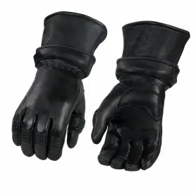 Milwaukee Leather SH852 Men's USA Deerskin Black Leather Gauntlet