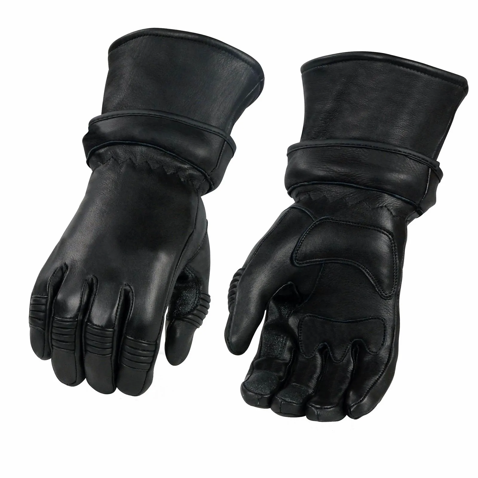 Milwaukee Leather SH852 Men's USA Deerskin Black Leather Gauntlet