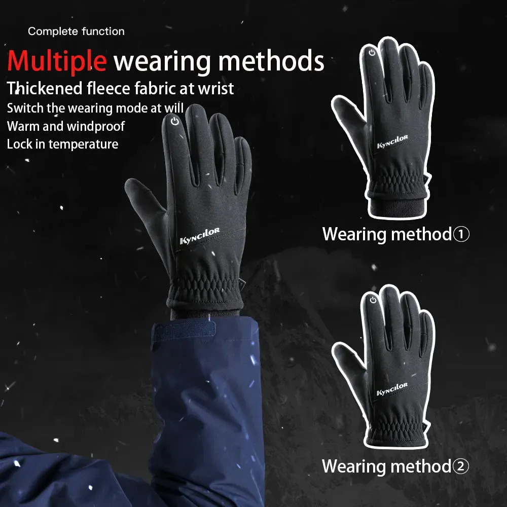 Motorcycle Gloves Full Finger Men's Gloves Thermal Warm Cycling Gloves Outdoor Bicycle Ski Gloves For Camping Hiking