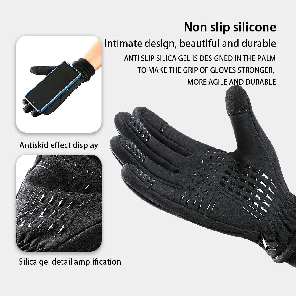 Motorcycle Gloves Full Finger Men's Gloves Thermal Warm Cycling Gloves Outdoor Bicycle Ski Gloves For Camping Hiking