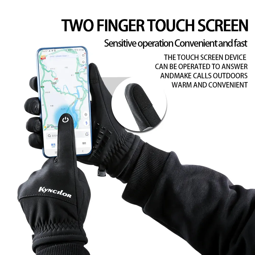 Motorcycle Gloves Full Finger Men's Gloves Thermal Warm Cycling Gloves Outdoor Bicycle Ski Gloves For Camping Hiking