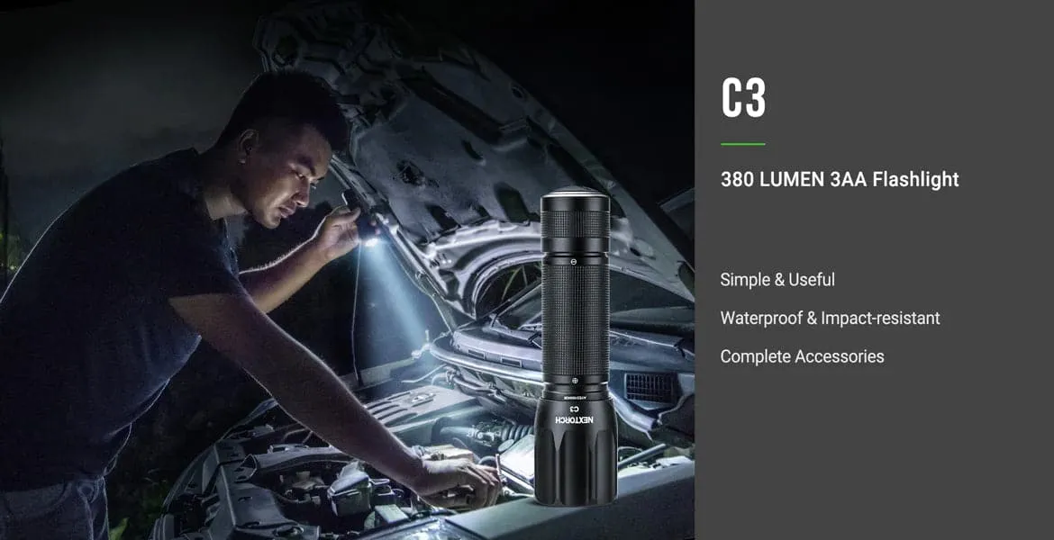 NEXTORCH C3 380 Lumens 3AAA Flashlight