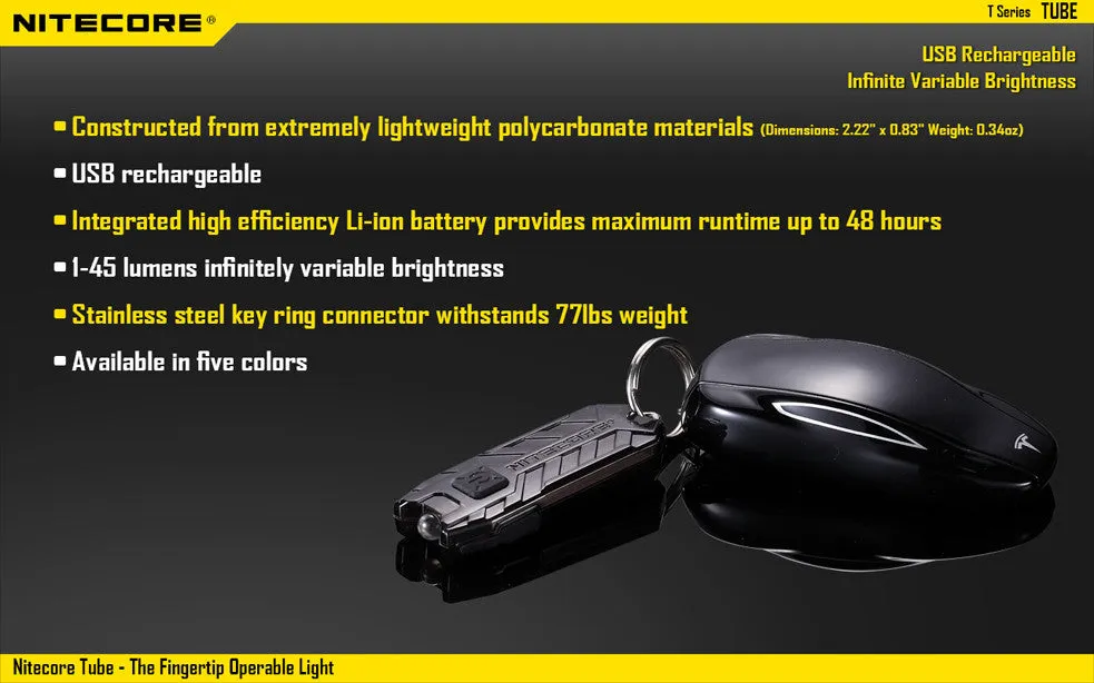 Nitecore TUBE Tiny USB Rechargeable Light 45 Lumens