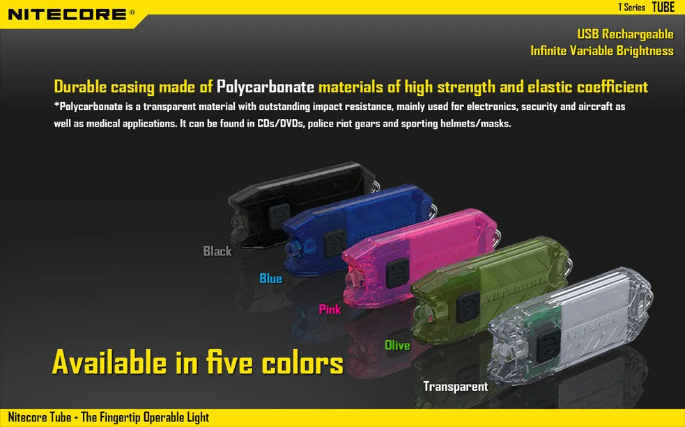 Nitecore TUBE Tiny USB Rechargeable Light 45 Lumens