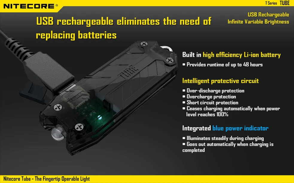 Nitecore TUBE Tiny USB Rechargeable Light 45 Lumens
