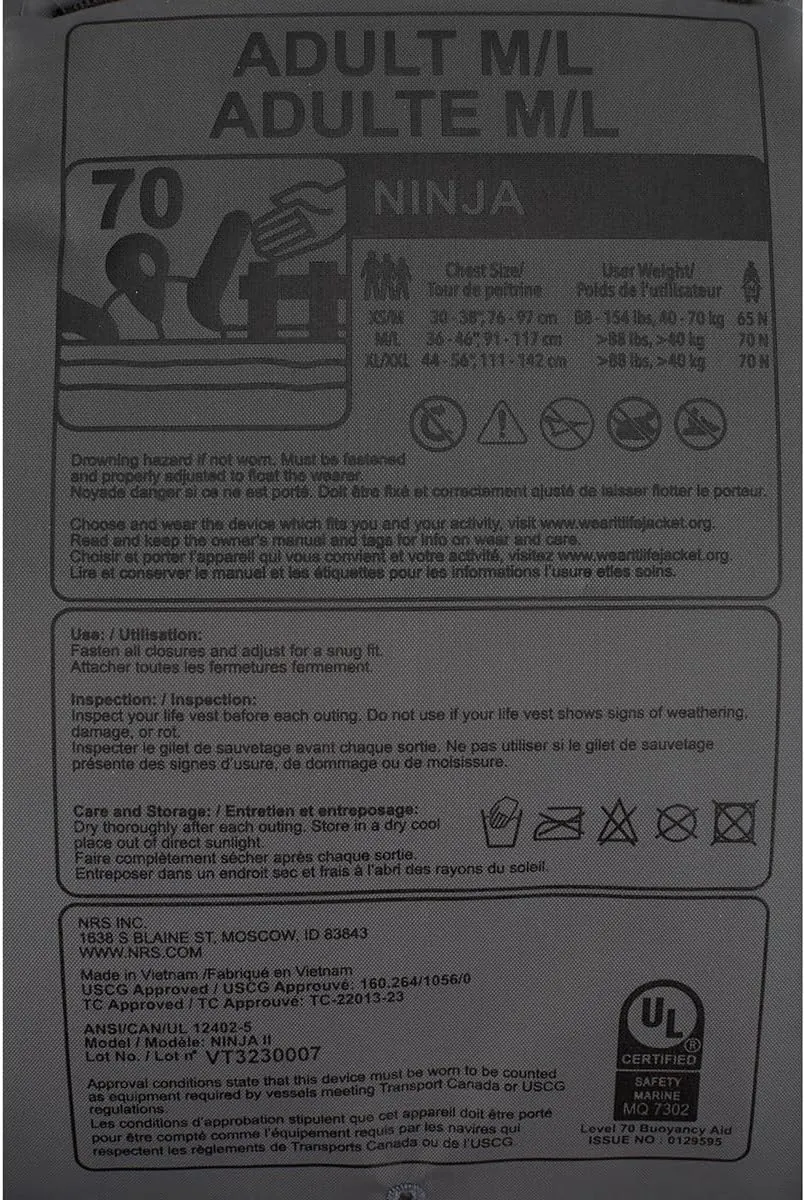 NRS Ninja Kayak Lifejacket (PFD)