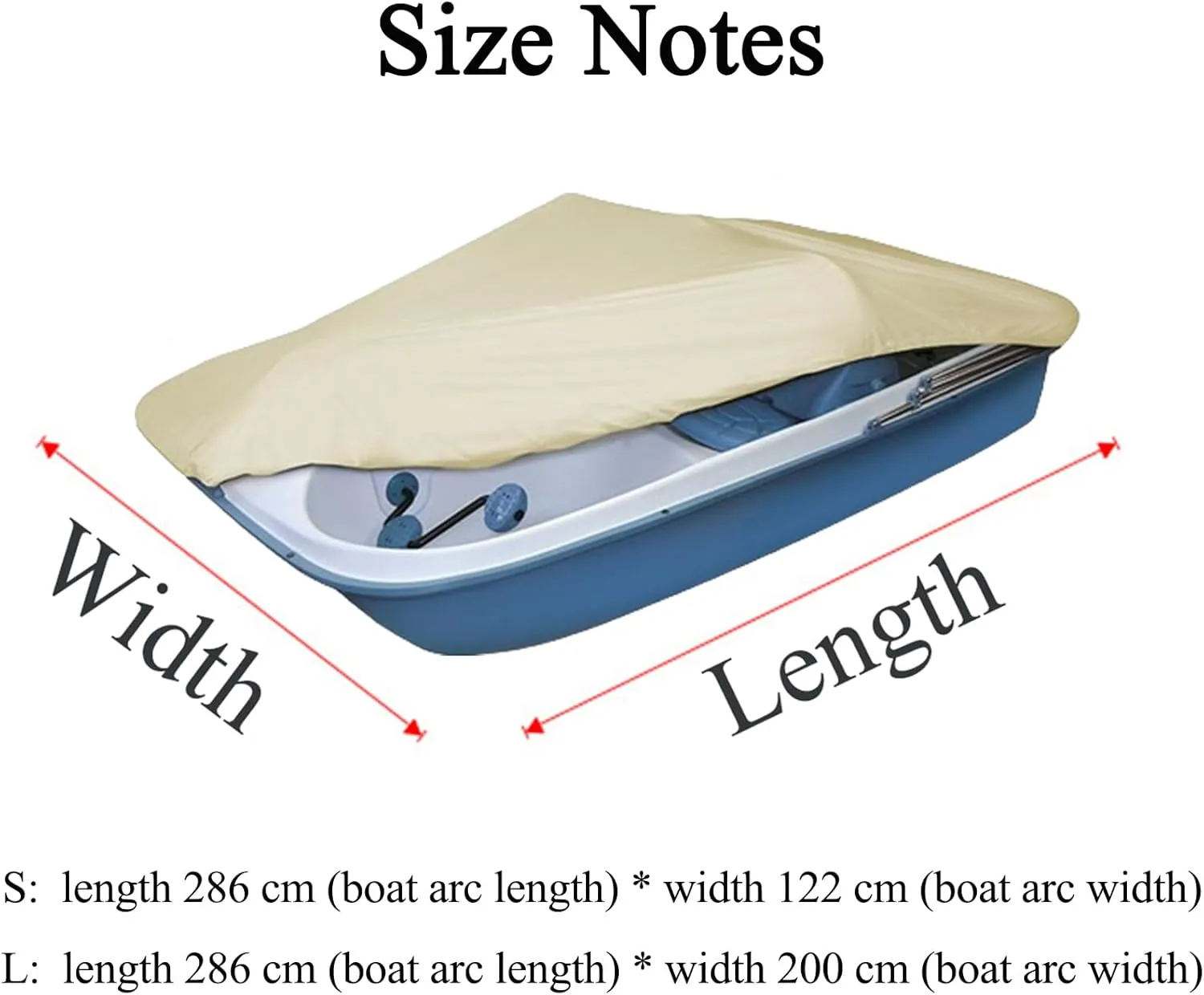 Paddle Boat Cover Waterproof 210D,Pedal Boat Cover Sun Paddle Boat Covers for Outdoor Storage Anti-UV Dustproof Protective Mooring Covers Paddle Board Covers,Beige,286 * 200cm