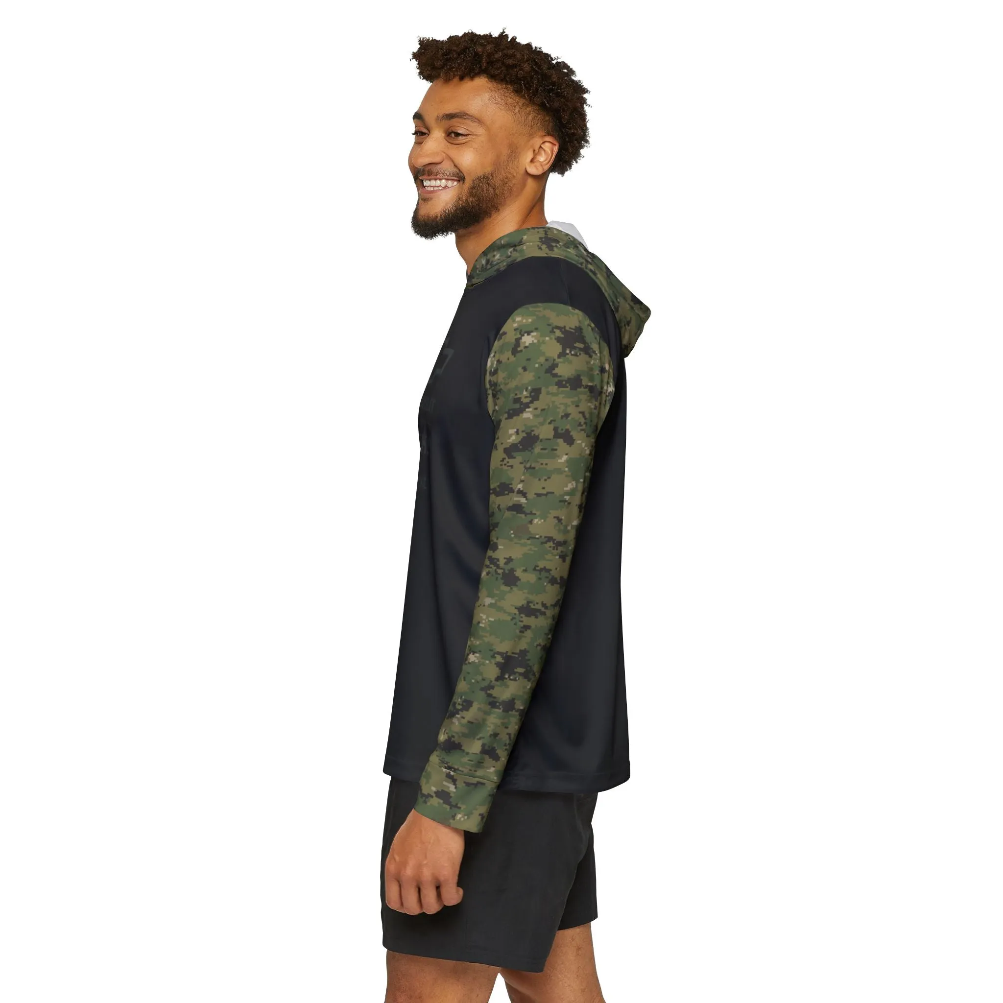 Personalized GM Chevrolet Trucks Bowtie Logo Men's Digital Camo Sports Warmup Hoodie, UPF 50  Sun Protection, Moisture-Wicking, Lightweight Activewear for Chevy Truck Enthusiasts