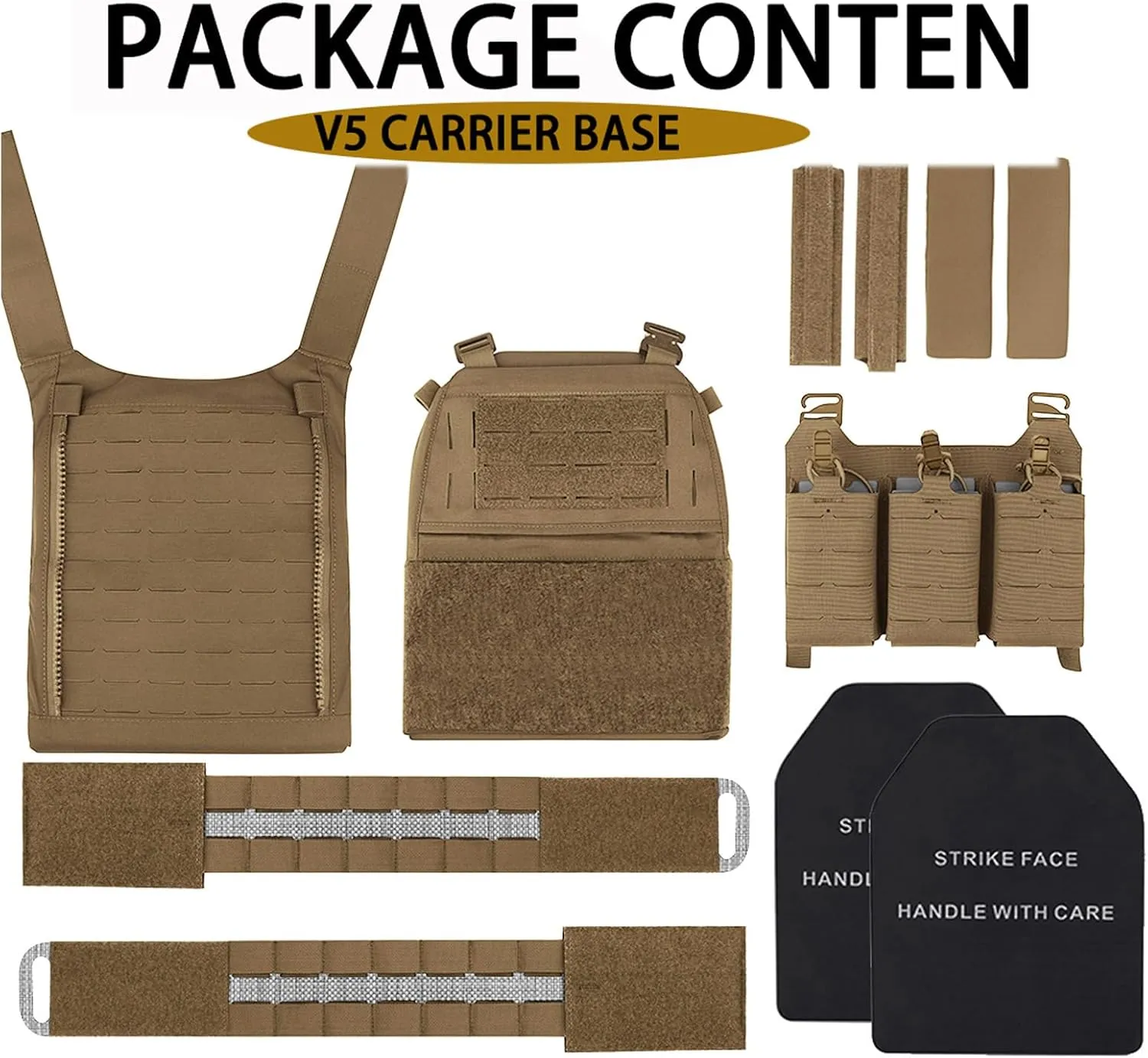 PETAC GEAR Tactical Tegris Cummerbund V5 MOLLE Vest Basic Set For Man With Large Zipper