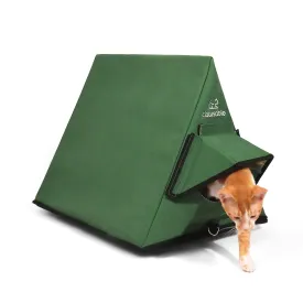 Portable Insulated Outdoor Cat House A-Frame with Eaves