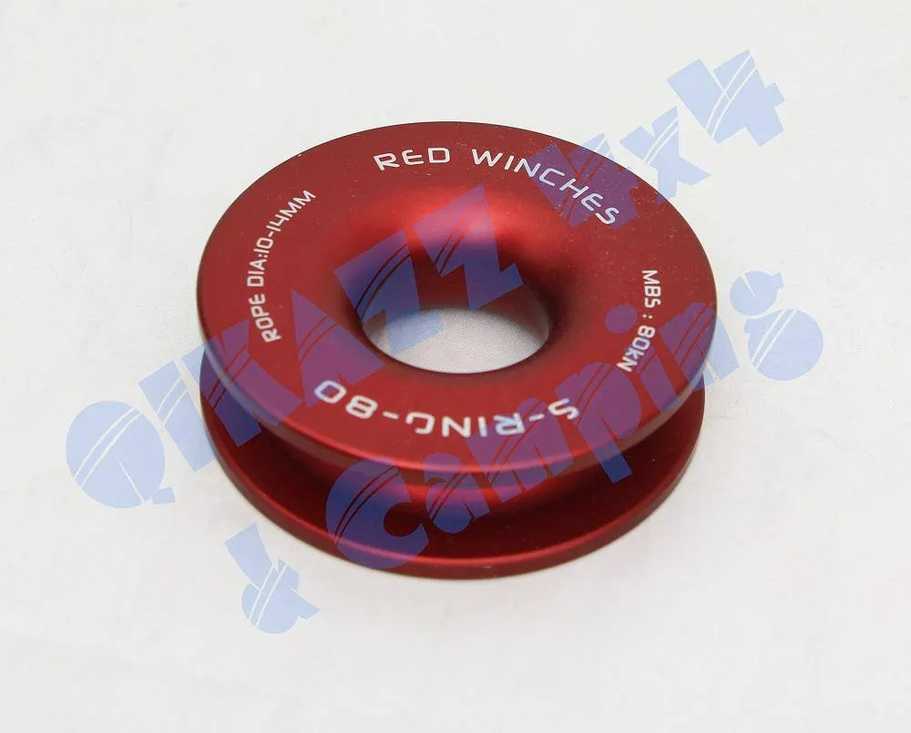 Red Winch Snatch Ring 8T   Roadsafe Soft Shackle